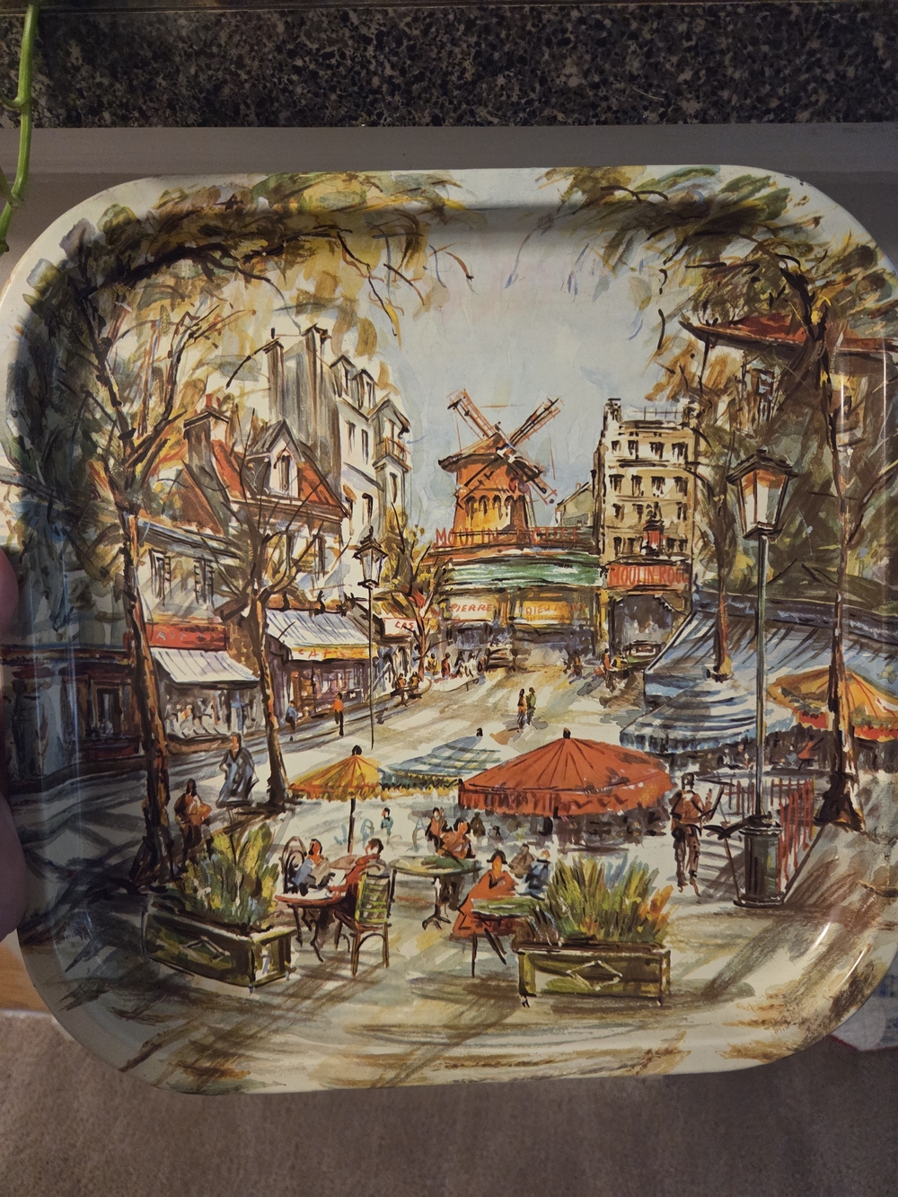 Vintage Moulin Rouge Tray: Daher Tole Tin, French Kitchen Decor